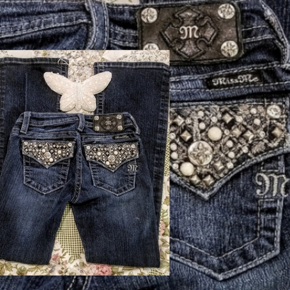 Miss Me Other - Miss Me Girls Boot Cut Embellish Silver Stitch 10